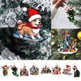 thumbnail image 4 of TechWave 2D Acrylic Christmas Animal Ornaments Cute Cartoon Designs For Holiday Tree Hanging For Festive Celebrations Christmas Decorations Decorations for Wooden Garland Beads Stain Glass Ornament, 4 of 9