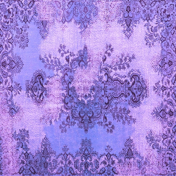 Ahgly Company Indoor Square Medallion Purple Traditional Area Rugs, 8' Square