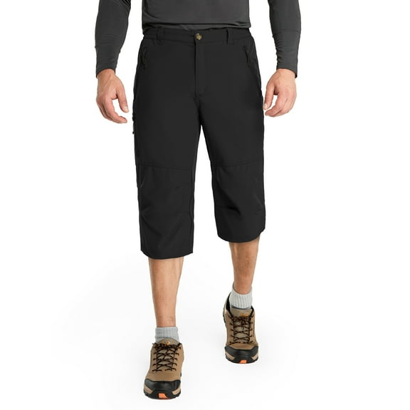 33,000ft Men's Hiking Golf Capri Pants 3/4 Cargo Quick Dry Lightweight Stretch Below Knee Shorts Pants Travel Casual