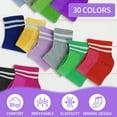 thumbnail image 6 of Sophproton 30 Pairs Women's Mid Calf Socks Breathable Mesh Moisture-Wicking Casual Athletic Stretch 30 Color Assortment Bulk Socks for Women Teens, 6 of 7