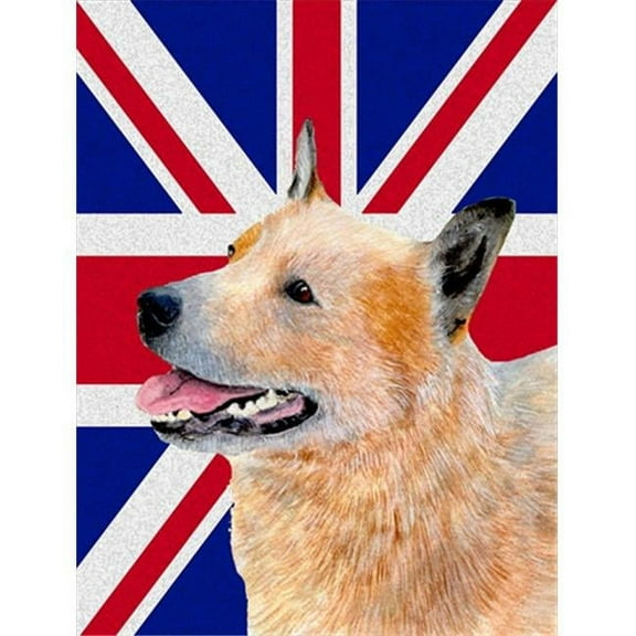 Australian Cattle Dog With English Union Jack British Flag Flag Garden Size