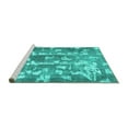 thumbnail image 2 of Ahgly Company Machine Washable Indoor Square Abstract Turquoise Blue Contemporary Area Rugs, 6' Square, 2 of 4