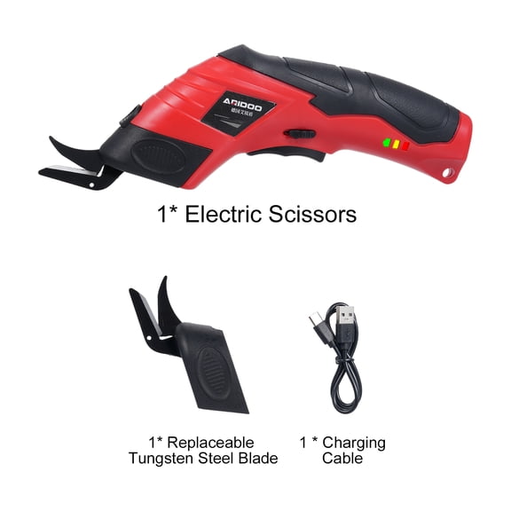 Electric Scissor 4.2V Cordless Scissors With 2pcs Replaceable Tungsten Steel Blade Rechargeable Scissors Safety Switch Maximum Cut 9mm For Cotton Fabric, Plant Stems