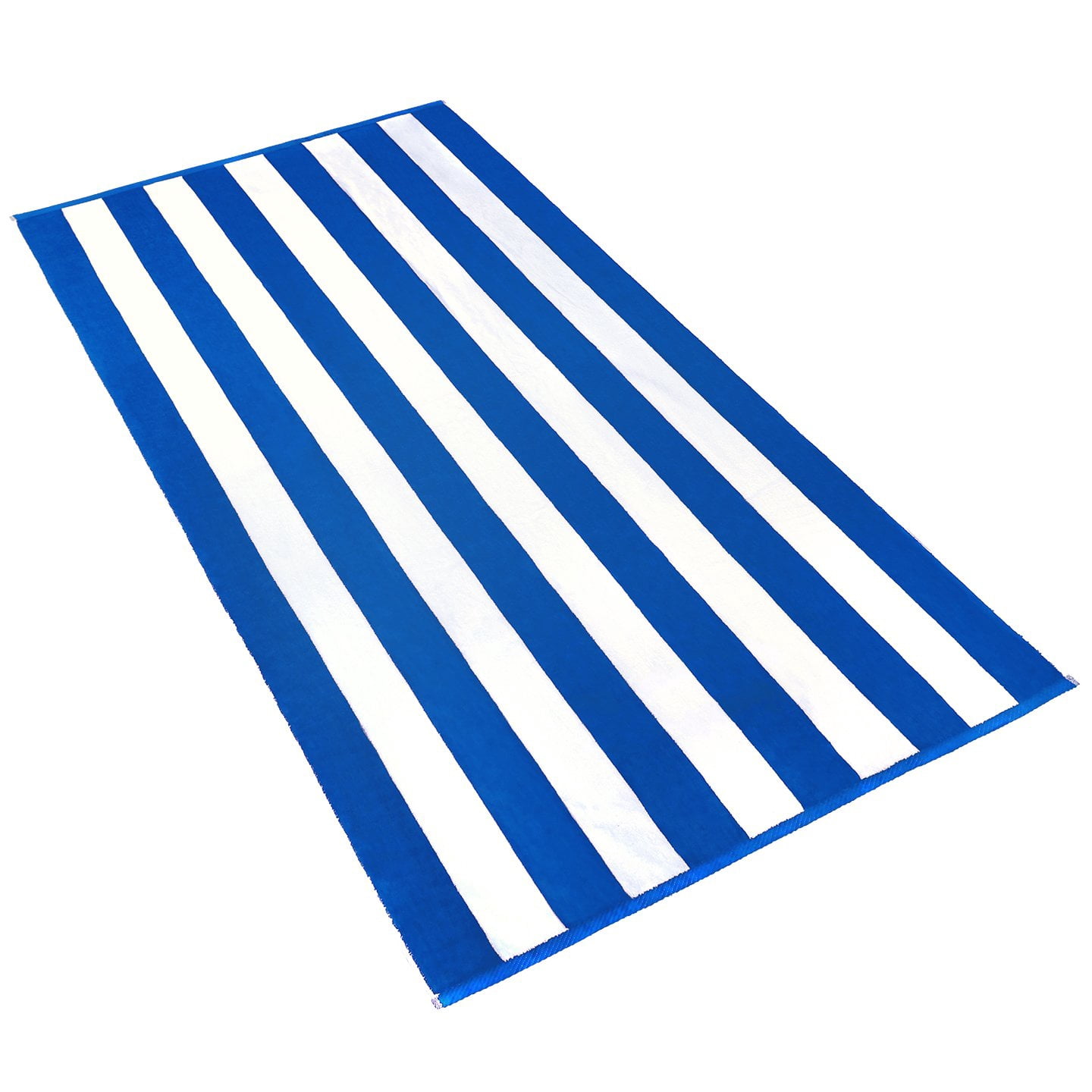 Kaufman -32" x 62" Blue Joey Velour Cabana Stripe Multicolor Beach Towel, 4-Pack, 100% U.S.A. Cotton