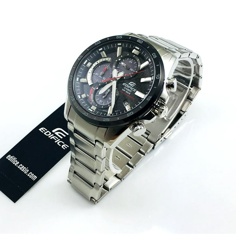 Casio EQS-900DB-1AVCR Edifice Men\'s Solar-Powered Chronograph Stainless  Steel Watch | Solaruhren
