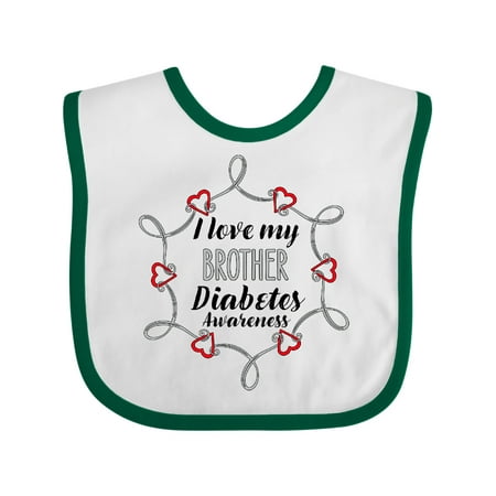 

Inktastic I Love My Brother Diabetes Awareness Gift Baby Boy or Baby Girl Bib
