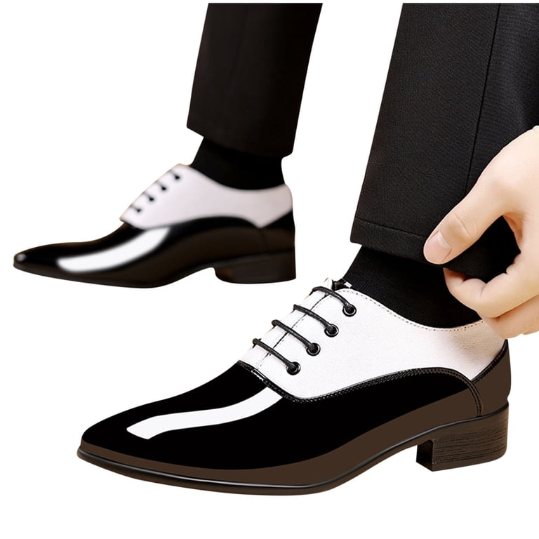 fake leather dress shoes BRUNO MARC Men s Wide Oxford Synthetic Leather Shoes