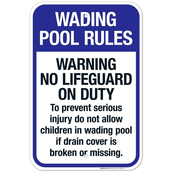 Wading Pool Rules Sign, Pool Sign, Vinyl Sticker