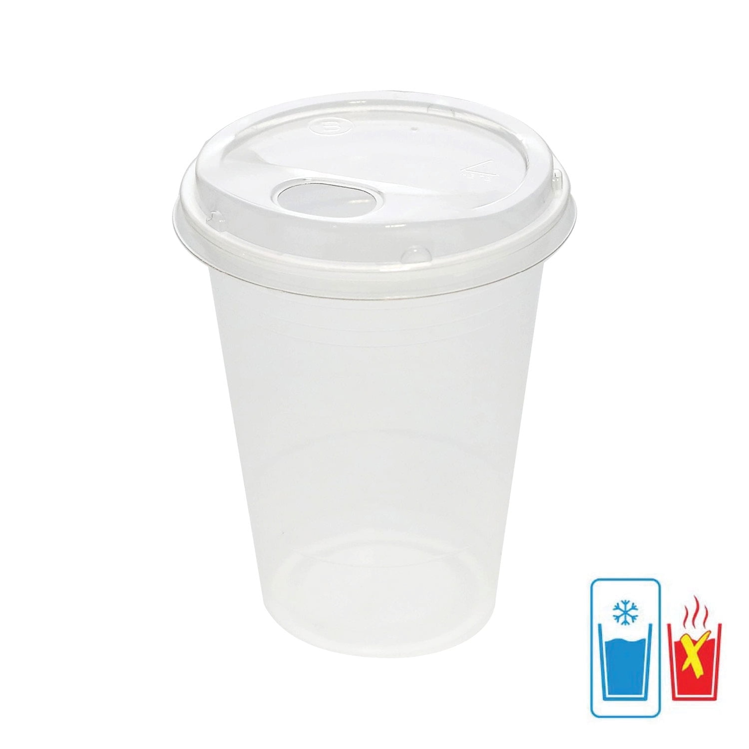 Great Value Disposable Plastic Cold Cups with Sip Lids, 24 fl oz, 25 Count