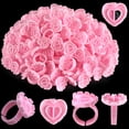 thumbnail image 1 of 300 Pcs Pink Glue Rings for Eyelash Extensions, Disposable Rings for Lashes with V-Shaped Notches and Glue Holders, 1 of 7