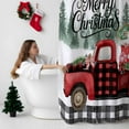 thumbnail image 5 of Christmas Trucks Bathroom Shower Curtain Xmas Car with Gifts Plaid Retro Tree Forest Waterproof Washable Shower Curtains for Bathtub Bath Decor with Grommets and Hook 72 X 72 Inch, 5 of 8