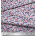 thumbnail image 3 of Soimoi Cotton Poplin Fabric Leaves & Rose Floral Decor Fabric Printed Yard 56 Inch Wide, 3 of 3