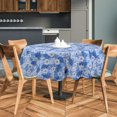 thumbnail image 1 of EIGTHTAIL Nappe de Maison en Vinyle Ronde 59” Dia Motif de Fleurs Rouges Imperméable, 1 of 7