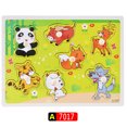 thumbnail image 1 of Wooden Children's Hand-held Board Animal Digital Three-dimensional Puzzle Puzzle Building Blocks Doll Toys Stall, 1 of 6