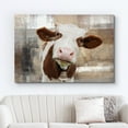 thumbnail image 2 of wall26 Canvas Print Wall Art Brown &amp; White Cow on Faded Color Blocks Animals Wildlife Digital Art Realism Rustic Scenic Nature Photography Colorful for Living Room, Bedroom, Office - 16"x24&, 2 of 5