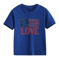 thumbnail image 4 of Jinhomg Kids 4Th of July Shirt Trendy American Flag Graphic Tees Casual Comfy Short Sleeve Crew Neck Patriotic Tops Boys Girls Holiday Gifts Dark Blue 100, 4 of 8