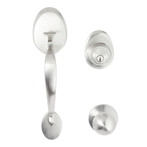 Ultra Hardware Cheltenham Satin Nickel Door Handleset and Single