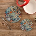 thumbnail image 4 of SKYSONIC Mandala Retro Indian Floral Tribe cs Trivet Pot Holder Potholders for Kitchens 100% Cotton Thread Weave Trivets Kitchen Trivet for Table Countertop Protector Hot Pads Pans Mats, 4 of 7