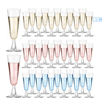 MEKBOKPlastic Champagne Flutes 40 Pack, 5.5 Oz Clear Disposable Plastic Champagne Glasses, Wine Glasses Cups for Wedding Celebration Birthday Party Wine Tasting New Years Eve Party Supplies.