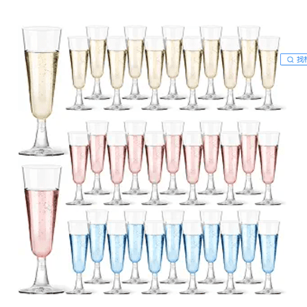 MEKBOKPlastic Champagne Flutes 40 Pack, 5.5 Oz Clear Disposable Plastic Champagne Glasses, Wine Glasses Cups for Wedding Celebration Birthday Party Wine Tasting New Years Eve Party Supplies.