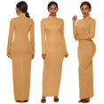 thumbnail image 3 of POINTERTECK Plus Size Party Solid Color Women Long Sleeve Turtleneck Bodycon Maxi Dress, 3 of 8