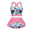 thumbnail image 4 of Shadoumai Girls Swimsuit Solid Color 2 Piece Girls Tankini Swimsuit Contrast Trim Bathing Suit Padded Modest Swimwear 9-16y, 4 of 4
