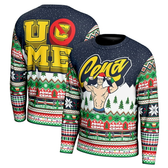 Men's ProSphere Navy John Cena Holiday Sweater