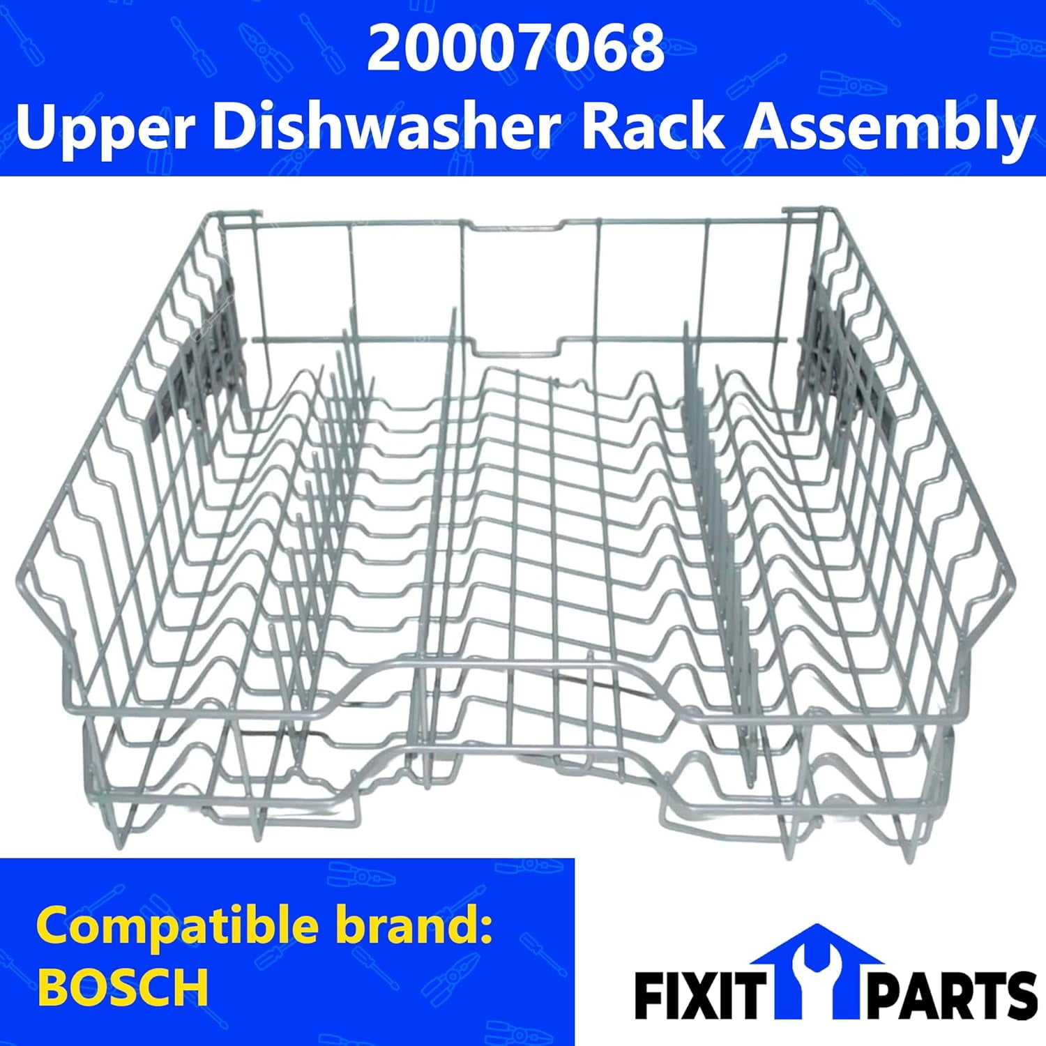 US-Based Supplier – 20007068 Upper Crockery Dishrack Assembly works with  Dishwashers – 21 7/8" Deep – Replaces 00689365, 00689874, 00689879, 00689998, 00770086, 00770772 and more