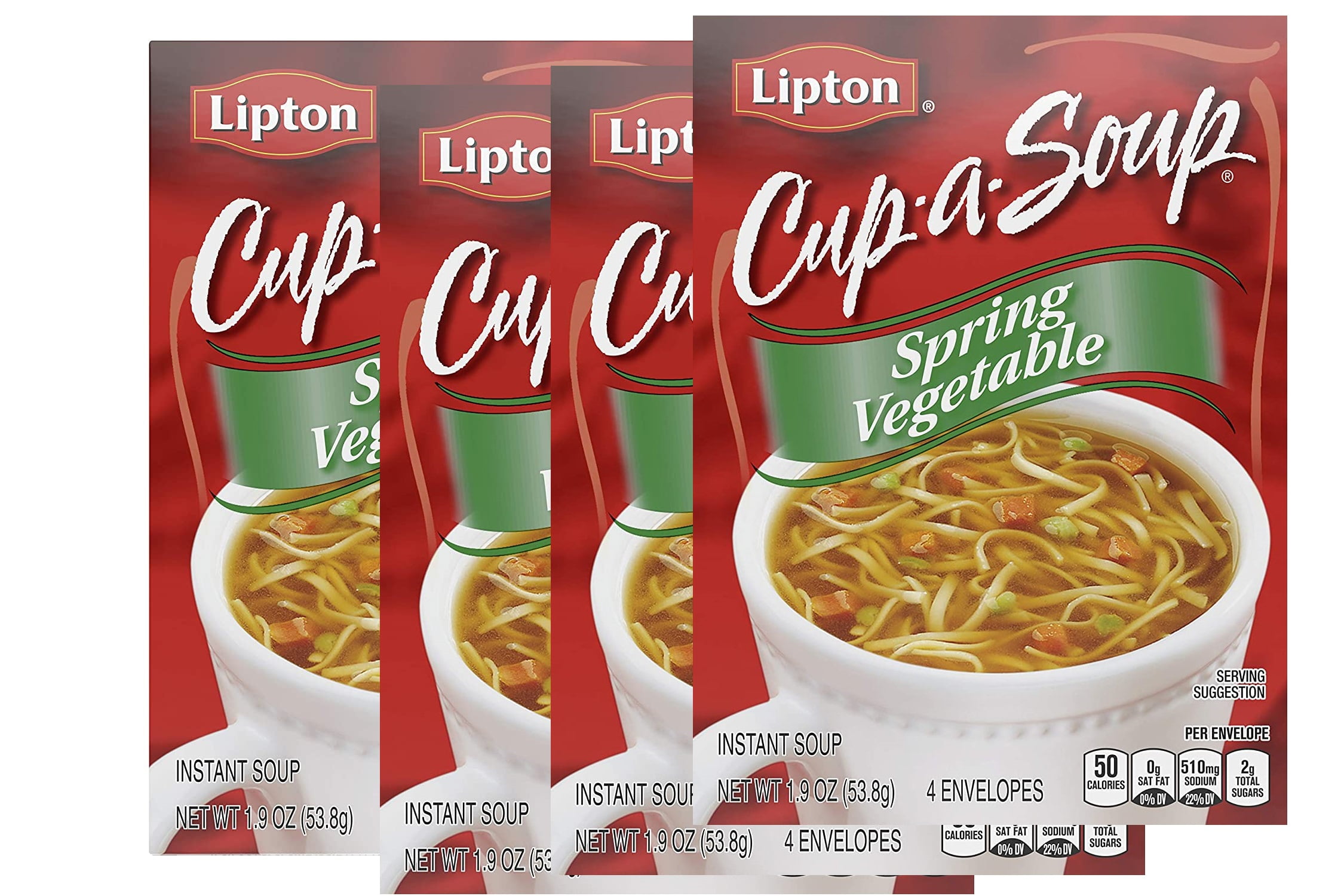 Lipton Instant Soup Mix Spring Vegetable 1.9 oz, Pack of 4