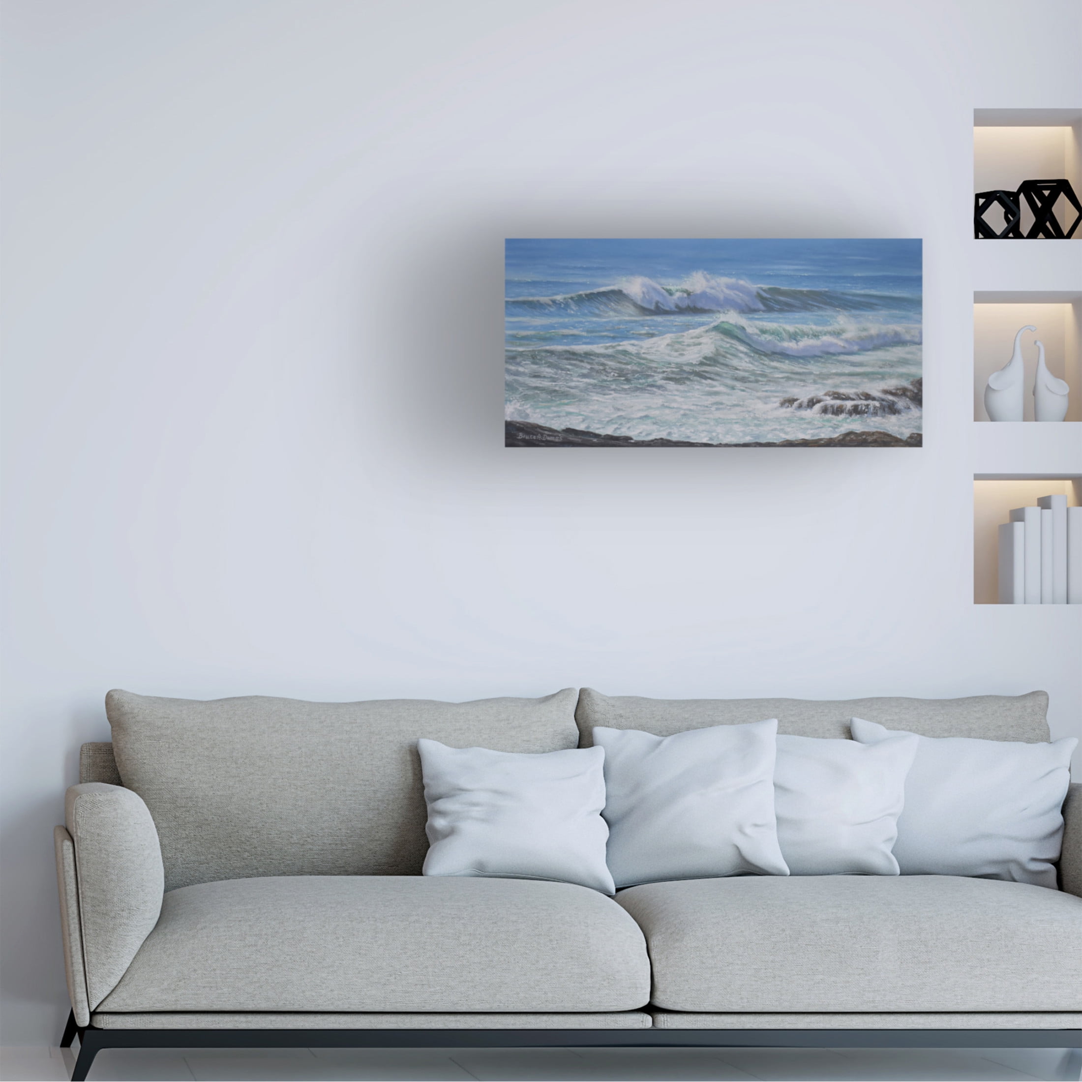 Canvas Wall Art - Bruce Dumas 'Double-Breakers' Wall Art for Living Room, Bedroom, or Office Décor by Trademark Fine Art - 47 x 24 Inches