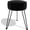 Black/Black, variant on Velvet Vanity Stool Footrests, Round Ottoman Vanity Chairs with Anti-Slip Feet, Dressing Table Seat Foot Stool with Black Legs, Furry Padded Seat Side Table for Makeup Bedroom(White, Golden)