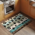 thumbnail image 2 of 2x3 Ft Entryway Area Rug, Sage Green Brown Paw Prints Kitchen Rug Runner Washable Floor Mat, Vintage Farmhouse Wooden Grain Non Slip Indoor Door Mat Throw Carpet for Bathroom Living Room Bedroom, 2 of 8