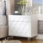 Posh Living Lydia Modern 1-Drawer Nightstand in White