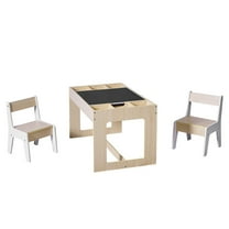 LuxenHome Drawing and Activty Board Children Table with 2 Chairs Set