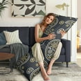 thumbnail image 5 of Paisley Long Body Pillow Cover - Vintage Bohemian Floral Print, Soft & Breathable Ethnic Fabric, Hidden Zipper, 20"x54" - Elegant Home Decor Gift for Side Sleepers & Pregnancy Support, 5 of 7