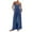 Blue, variant on Pajama Sets for Women 2 Piece Spaghetti Strap Camisole Elastic Waist Palazzo Pants Solid Comzy Sleepwear Sets Soft Loungewear