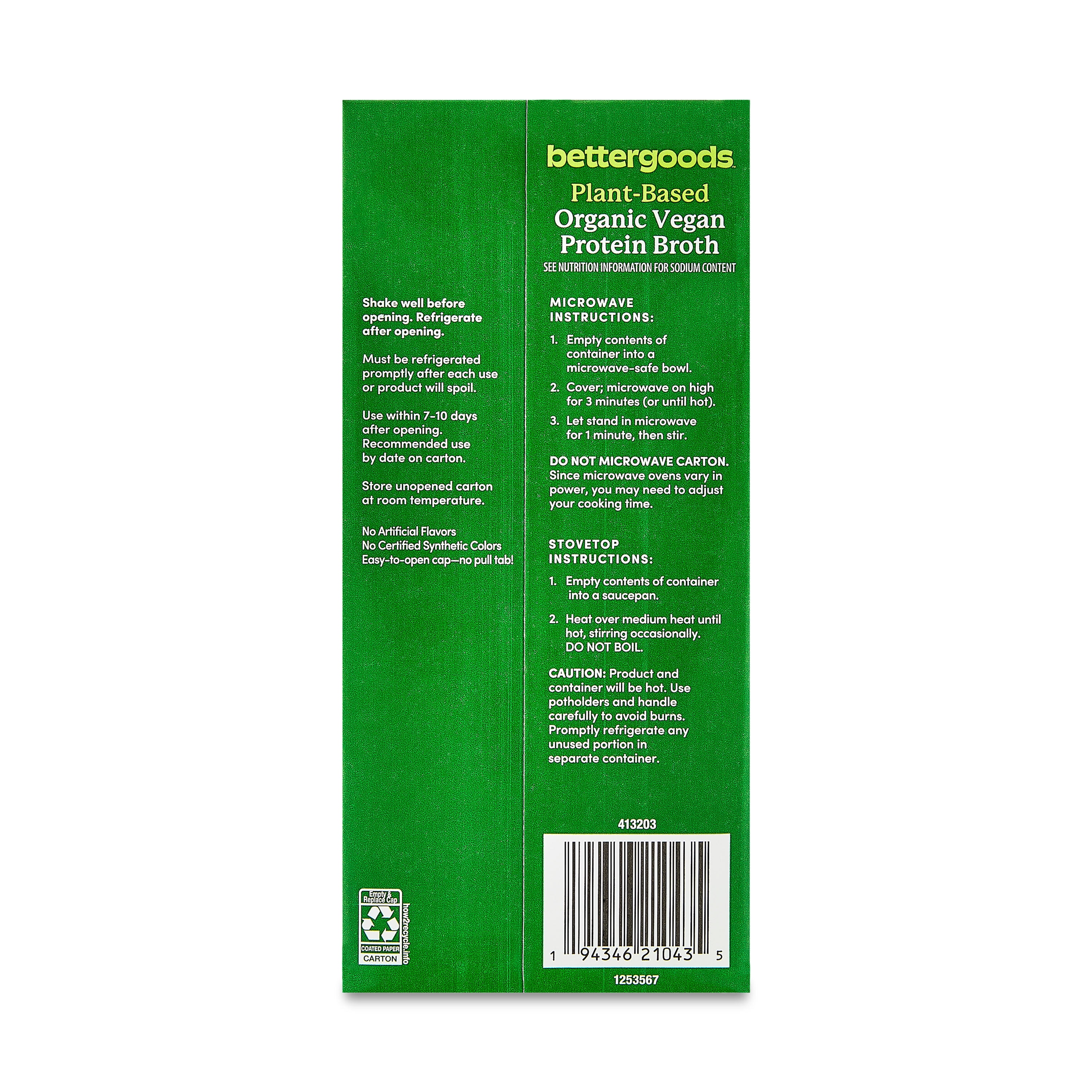 bettergoods Plant-Based Organic Vegan Protein Broth, 32 fl oz