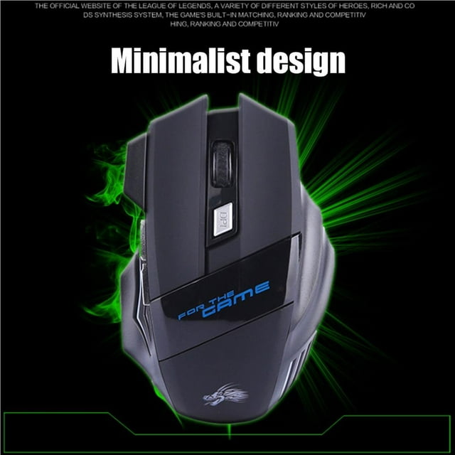 stanreset Souris de Jeu Optique LED 7 Touches USB Filaire Confortable Réglable Accessoires Informatiques