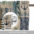 thumbnail image 6 of Summer Nautical Valance Curtain for Windows Blue Starfish Shells Anchor Boat Patchwork Linen Rod Pocket Curtain Valances Short Window Treatments for Kitchen Bathroom Laundry Basement 42 x 18 Inch, 6 of 9
