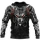 thumbnail image 4 of Sudadera con capucha de gran tamaño con estampado 3D de esqueleto cruzado y tatuaje rojo terrorífico para hombre, chándales casuales, ropa de animal de cuervo y lobo malo, 4 of 4