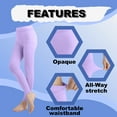 thumbnail image 4 of EMEM Apparel Girls' Kids Childerns Solid Colored Dance Ballet Custume Microfiber Opaque Footless Tights Leggings Stocking Lavender 12-14, 4 of 5