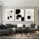 thumbnail image 4 of Póster bohemio en blanco y negro, pintura en lienzo geométrica abstracta moderna, arte de pared nórdico para sala de estar, decoración del hogar, 4 of 5