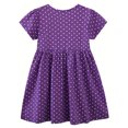 thumbnail image 7 of WIBACKER 100% Cotton Toddler Girls Summer Dress Button Decor Polka Dot Print Embroidery Dresses for Kids - Bird, 7 of 7