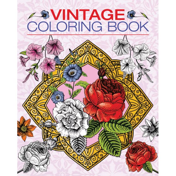 Chartwell Coloring Books Vintage Coloring Book (Paperback) Walmart