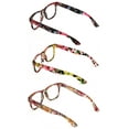 thumbnail image 4 of 3 Pairs Women Floral Mosaic Print Comfortable Classic Reading Glasses - Flower Readers +1.75, 4 of 5