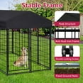 thumbnail image 3 of Jhsomdr Outdoor Dog Kennel 6.2ft x 4ft x 4.5ft Heavy Duty Large Wire Dog Fence Outside Dog Playpen with UV-Resistant Oxford Cloth Roof & Secure Lock, 3 of 11