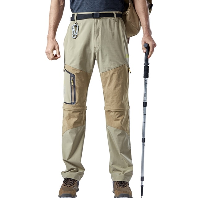 CEHVOM Men's Stretch Mountaineering Quick-drying Multi-pocket Detachable Trousers