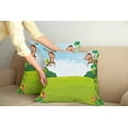 thumbnail image 2 of Ambesonne Cartoon Throw Pillow Cover 2 Pack, Monkeys on Vines, 16", Pale Blue Brown Green, 2 of 5