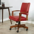 thumbnail image 2 of Pemberly Row Fauteuil de Banquier Moderne de Luxe en Bois, Similicuir Rouge, 2 of 6