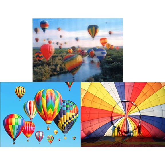 HOT AIR BALLOON: 2 Lenticular 3D Postcard Greeting Cards